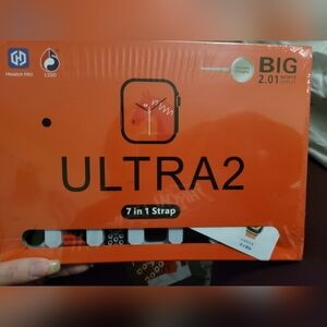 Orange Smartwatch with Charging Cable